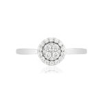 Bague or blanc 750, diamants. - vue 3