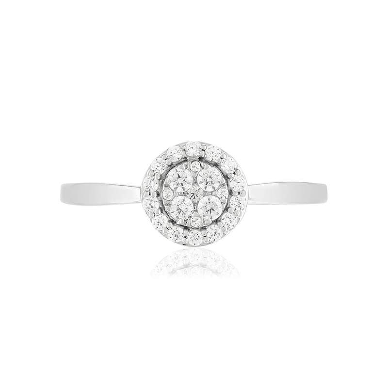 Bague or blanc 750, diamants. - vue 3
