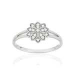 Bague or blanc 375 diamants - vue 1