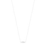 Collier or blanc 750 Trilogy, diamants. Longueur 50 cm. - vue 2