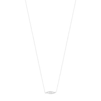 Collier or blanc 750 Trilogy, diamants. Longueur 50 cm.