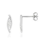 Boucles d'oreilles or blanc 750 Trilogy, diamants. - vue 1