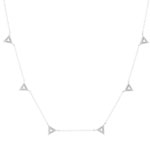 Collier or blanc 375, motif triangle, diamants. Longueur 45 cm. - vue 1