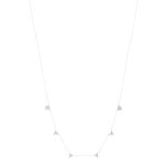 Collier or blanc 375, motif triangle, diamants. Longueur 45 cm. - vue 2