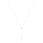 Collier or  375 2 tons, forme goutte, diamants. Longueur 45 cm. - vue 2