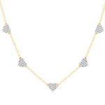 Collier or 375 2 tons, forme coeur, diamants. Longueur 45 cm. - vue 1