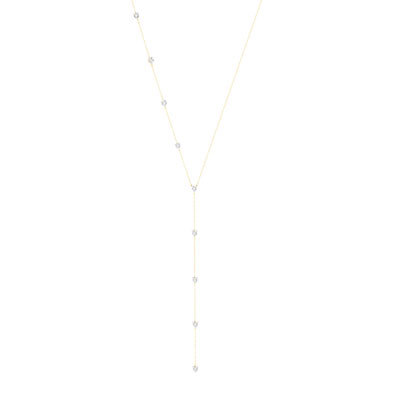 Collier or 375 2 tons, diamants. Longueur 45 cm. - vue 1