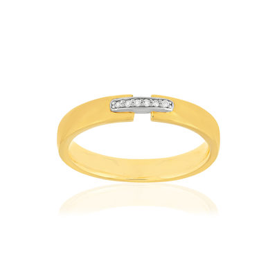 Bague or 375 2 tons, diamants total 2/100e de carat. - vue 1