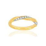 Bague or 375 2 tons, diamants total 10/100e de carat. - vue 1