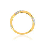 Bague or 375 2 tons, diamants total 10/100e de carat. - vue 2