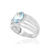 375 white gold ring, 1 treated blue topaz, 1.75 carats. - view VD1