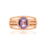 Bague or rose 375, 1 Améthyste 1,35 carat. - vue 3