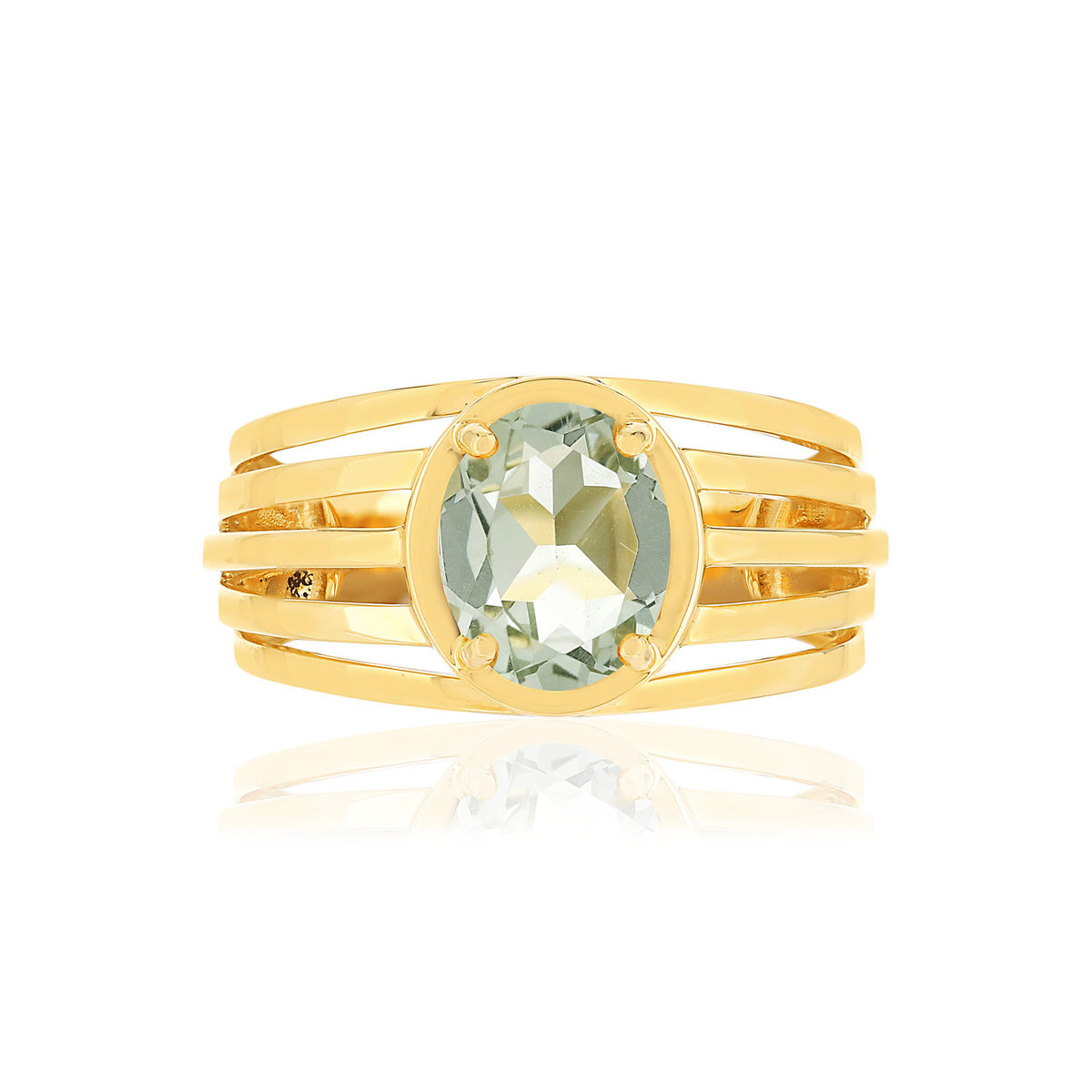 Bague or jaune 375, 1 quartz vert 1,40 carat. - vue 3