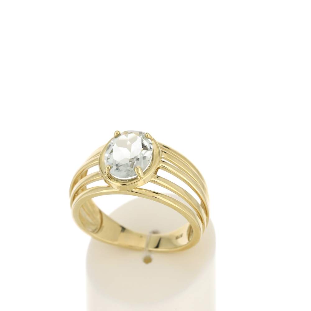 Bague or jaune 375, 1 quartz vert 1,40 carat. - vue 2
