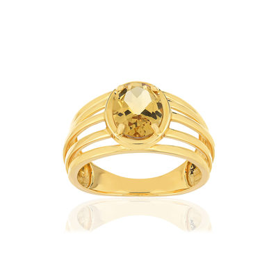 Bague or jaune 375, 1 Citrine 1,30 carat. - vue 1