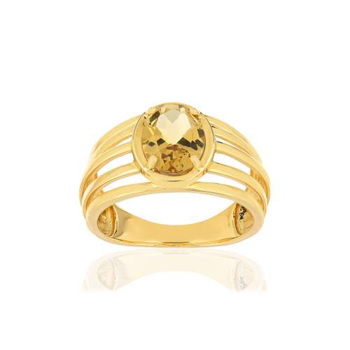 Bague or jaune 375, 1 Citrine 1,30 carat.