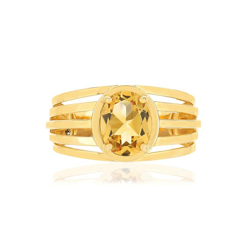Bague or jaune 375, 1 Citrine 1,30 carat. - vue 3