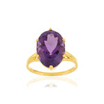 Bague or jaune 750, 1 Améthyste de 5 carats. - vue 1