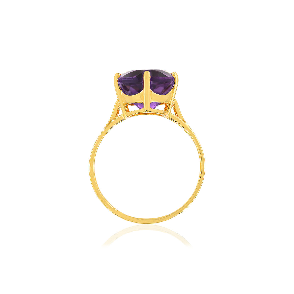 Bague or jaune 750, 1 Améthyste de 5 carats. - vue 2