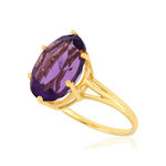 Bague or jaune 750, 1 Améthyste de 5 carats. - vue D1