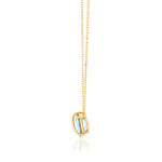 Collier or jaune 375 topaze bleue traitée 42 cm - vue D1
