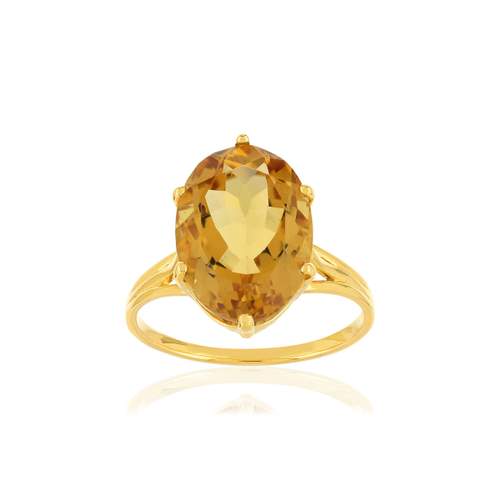 Bague or jaune 750, 1 Citrine de 5,95 carats.