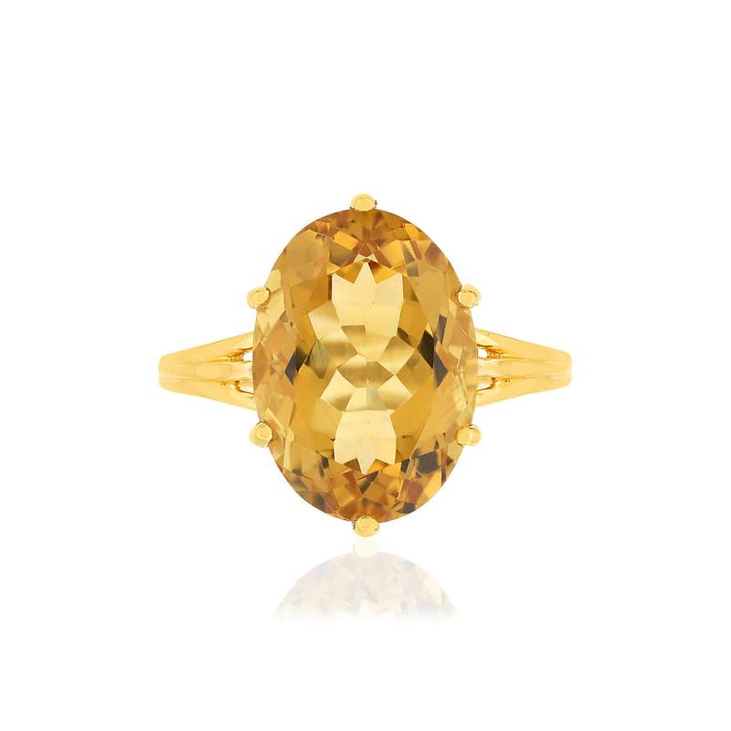 Bague or jaune 750, 1 Citrine de 5,95 carats. - vue 3