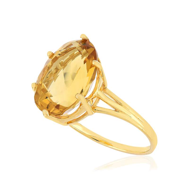 Bague or jaune 750, 1 Citrine de 5,95 carats. - vue D1