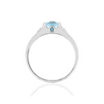 Bague or blanc 375, topazes bleue traitées et diamants. - vue 2