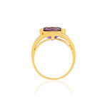 Bague or 375 2 tons, 1 Améthyste, diamants. - vue 2