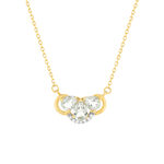 Collier or 375 2 tons, quartz, diamants. - vue 1