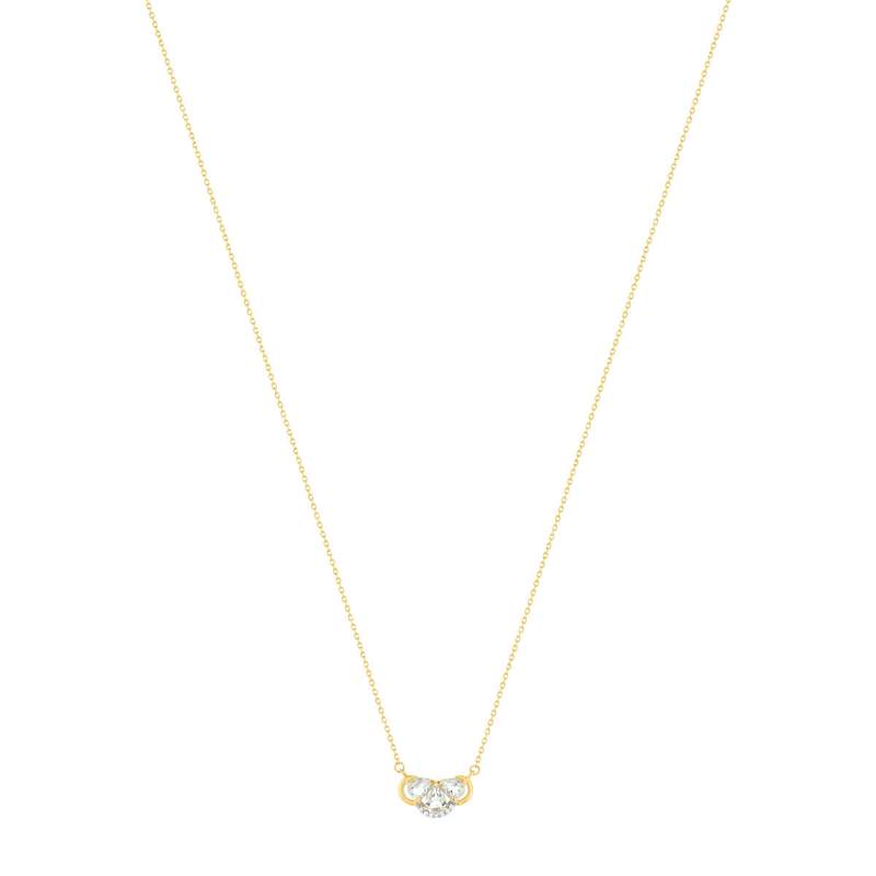 Collier or 375 2 tons, quartz, diamants. - vue 2