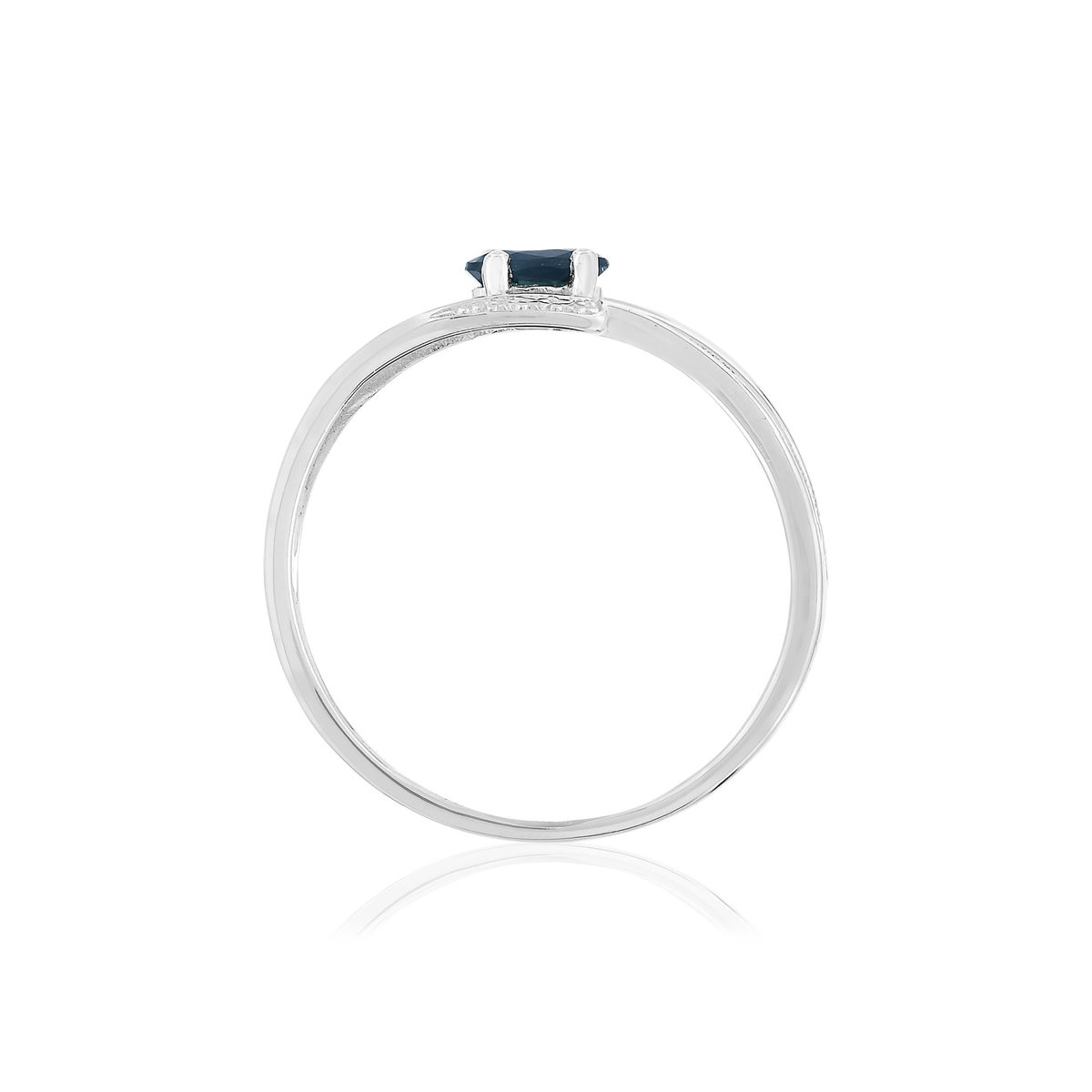 Bague or blanc 375, saphir - vue 2