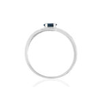 Bague or blanc 375, saphir - vue 2