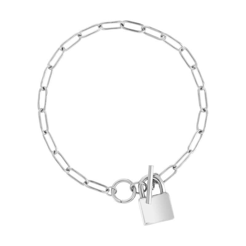Bracelet acier cadenas 20 cm - vue 1