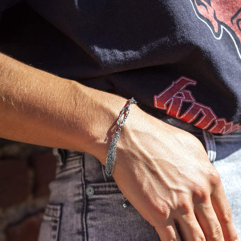 Bracelet acier 22 cm - vue porté 1