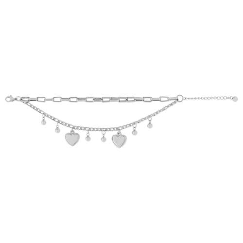 Bracelet acier coeur 20,5 cm