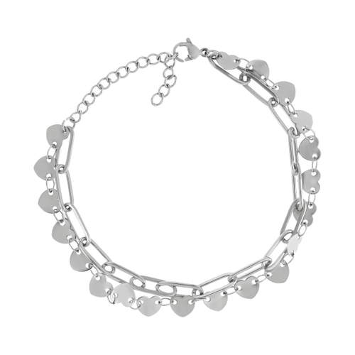 Bracelet acier coeur 22 cm