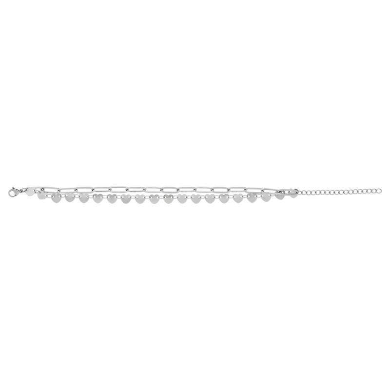 Bracelet acier coeur 22 cm - vue 2