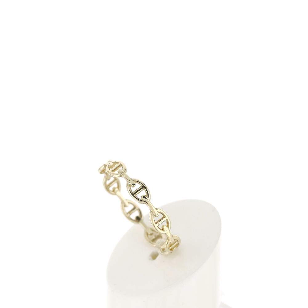 Bague or jaune 375, motif maille marine. - vue 5