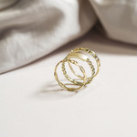 Bague or jaune 375, motif maille marine. - vue D4