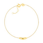 Bracelet or jaune 375, 2 maillons entremêlés ovales. Longueur 19 cm. - vue 1