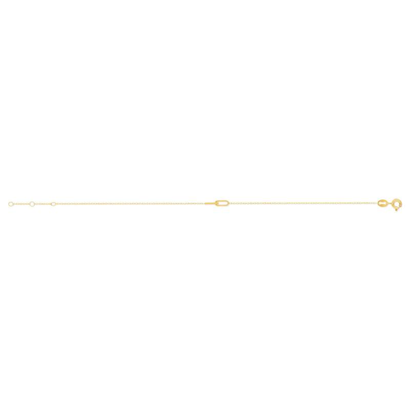 Bracelet or jaune 375, 2 maillons entremêlés ovales. Longueur 19 cm. - vue 2
