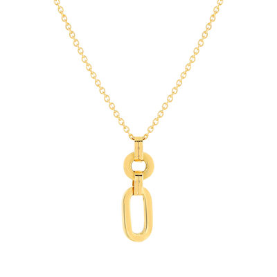 Collier or jaune 375, motif maillons. Longueur 45 cm. - vue 1