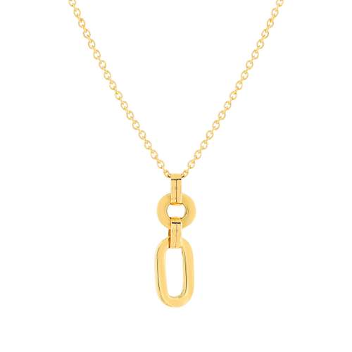 Collier or jaune 375, motif maillons. Longueur 45 cm.