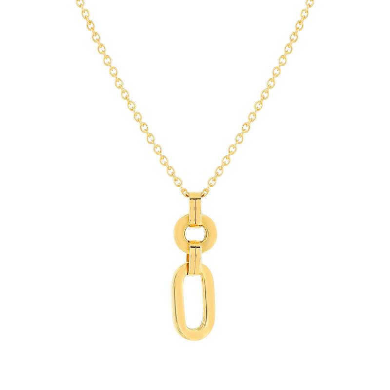 Ketting van 375 geelgoud, met schakels. Lengte 45 cm. - afbeelding 1