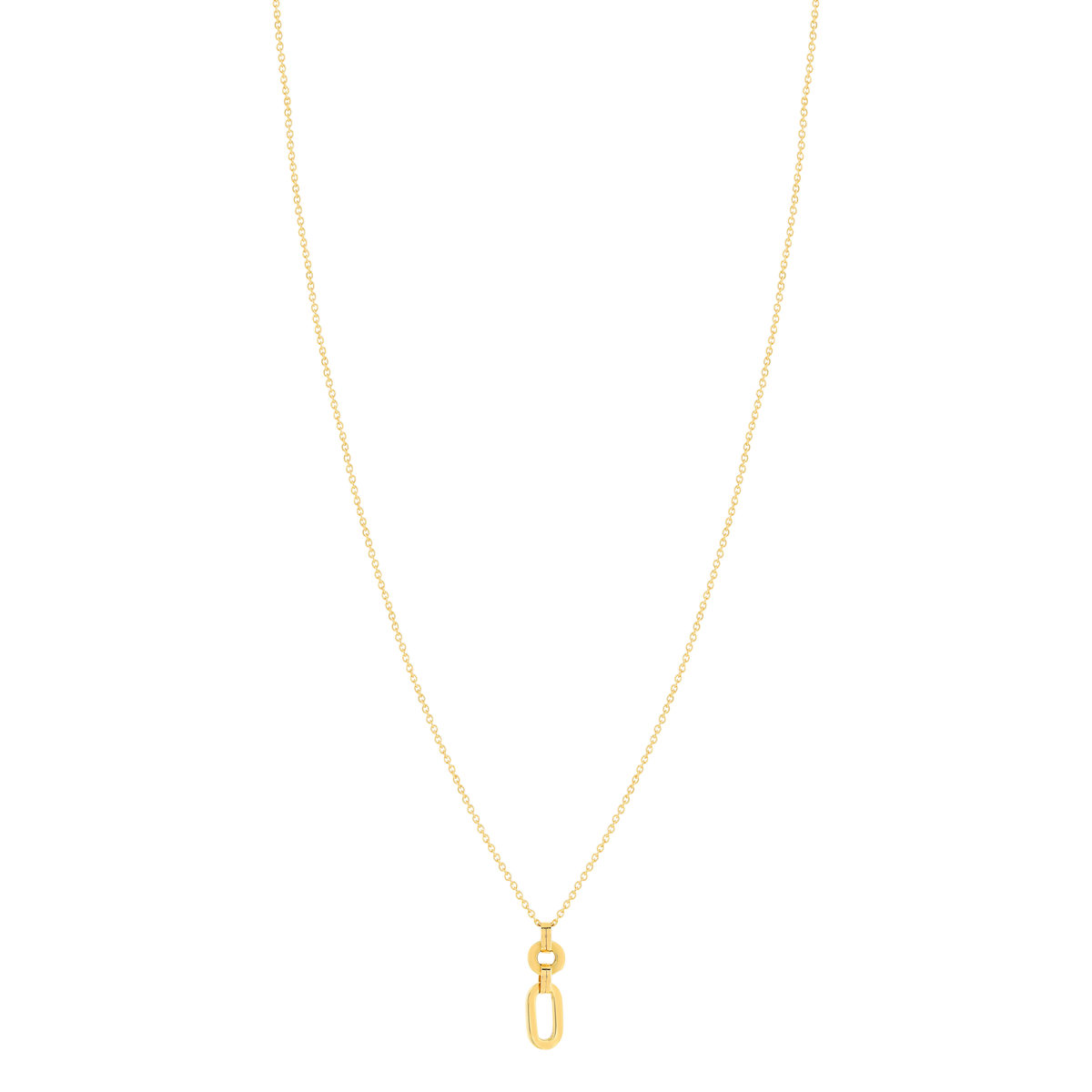 Collier or jaune 375, motif maillons. Longueur 45 cm. - vue 2