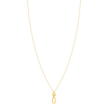 Collier or jaune 375, motif maillons. Longueur 45 cm.