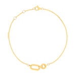 Bracelet or jaune 375, motif maillons. Longueur 19 cm. - vue 1