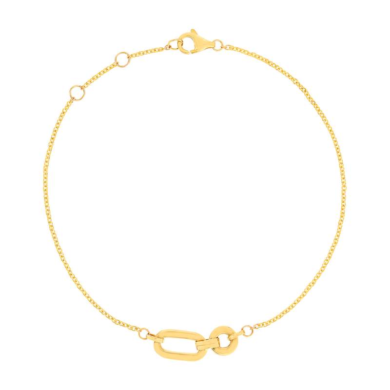 Bracelet or jaune 375, motif maillons. Longueur 19 cm. - vue 1